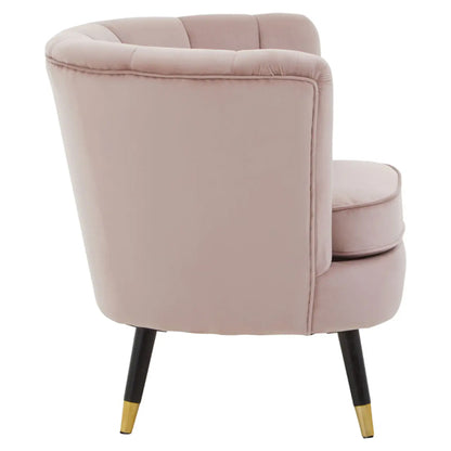 Loretta Velvet Bedroom Chair In Dusky Pink