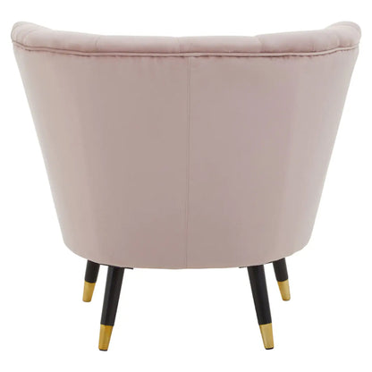 Loretta Velvet Bedroom Chair In Dusky Pink