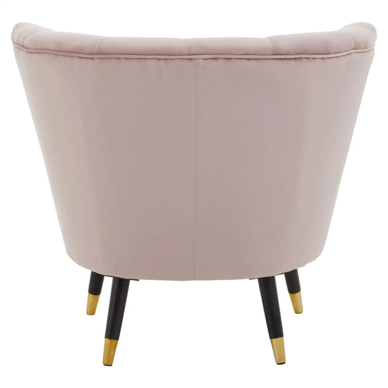Loretta Velvet Bedroom Chair In Dusky Pink
