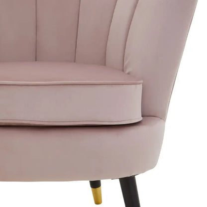 Loretta Velvet Bedroom Chair In Dusky Pink
