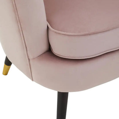 Loretta Velvet Bedroom Chair In Dusky Pink