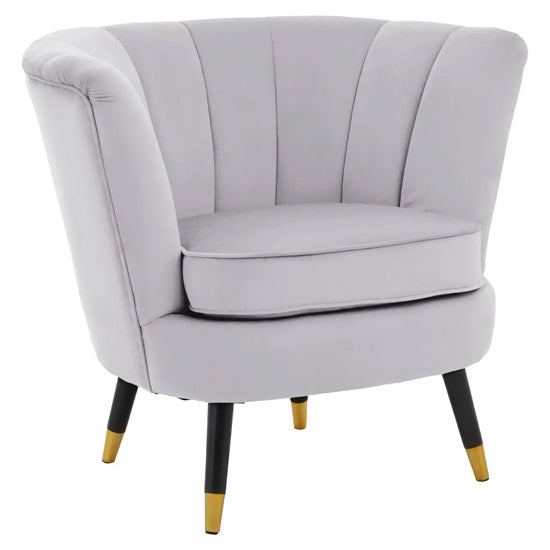 Loretta Velvet Bedroom Chair In Grey