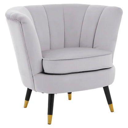 Loretta Velvet Bedroom Chair In Grey