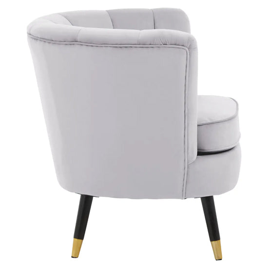 Loretta Velvet Bedroom Chair In Grey