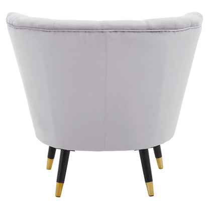 Loretta Velvet Bedroom Chair In Grey