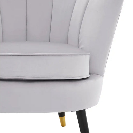 Loretta Velvet Bedroom Chair In Grey