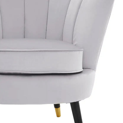 Loretta Velvet Bedroom Chair In Grey