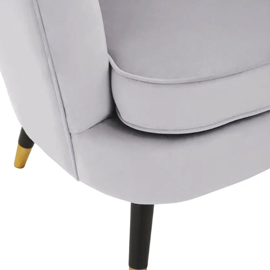 Loretta Velvet Bedroom Chair In Grey