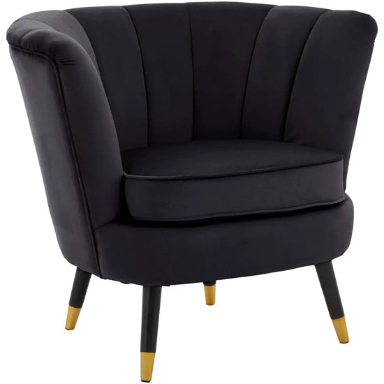 Loretta Velvet Bedroom Chair In Black
