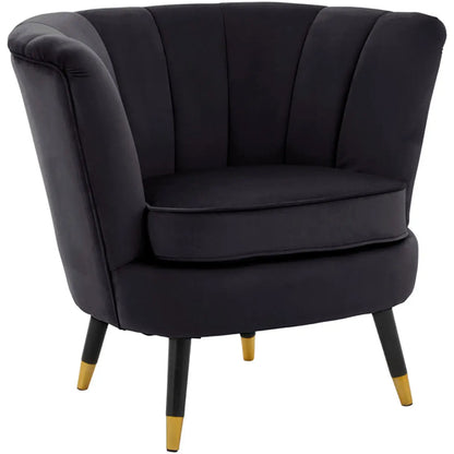 Loretta Velvet Bedroom Chair In Black