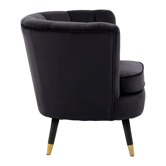 Loretta Velvet Bedroom Chair In Black