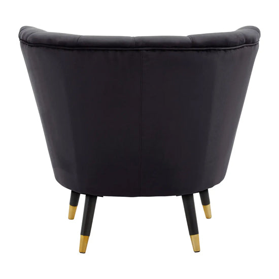 Loretta Velvet Bedroom Chair In Black