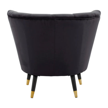 Loretta Velvet Bedroom Chair In Black