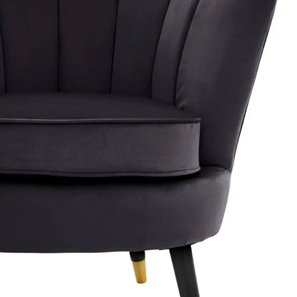 Loretta Velvet Bedroom Chair In Black