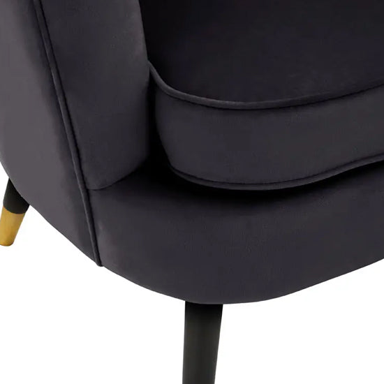 Loretta Velvet Bedroom Chair In Black