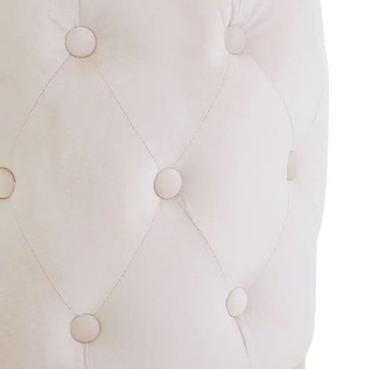 Loretta Velvet Button Tufted Stool In Stone