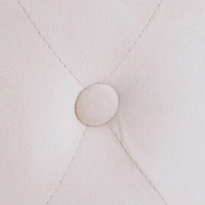 Loretta Velvet Button Tufted Stool In Stone