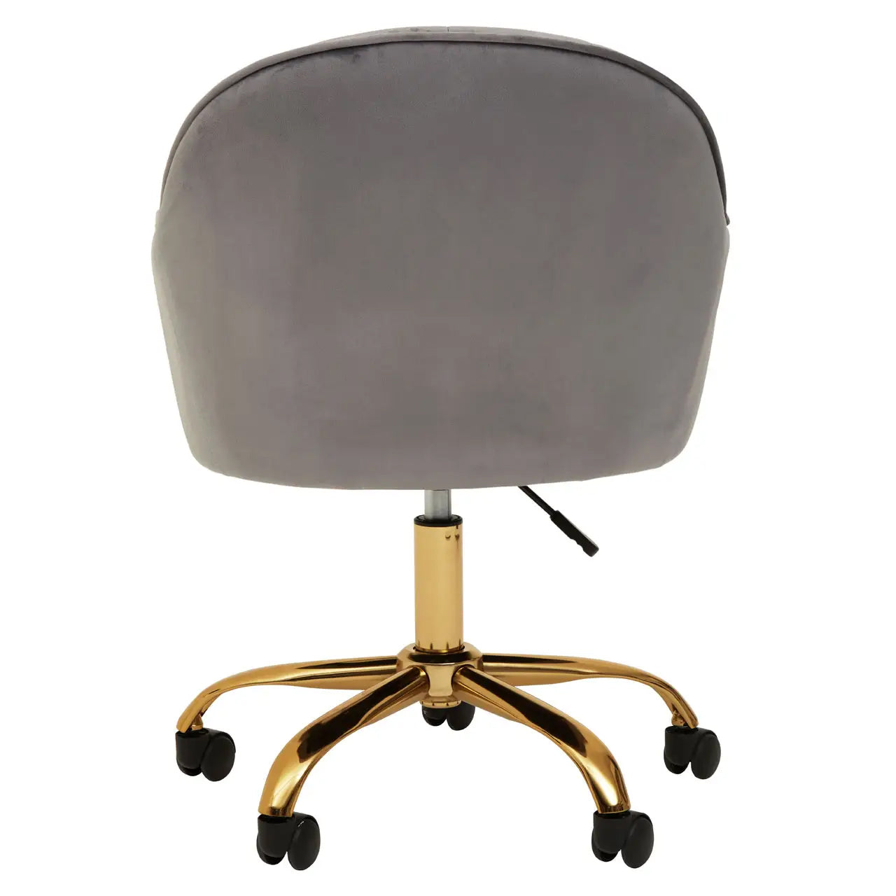 Brent Velvet Home And Office Chair In Dark Grey With Gold Base
