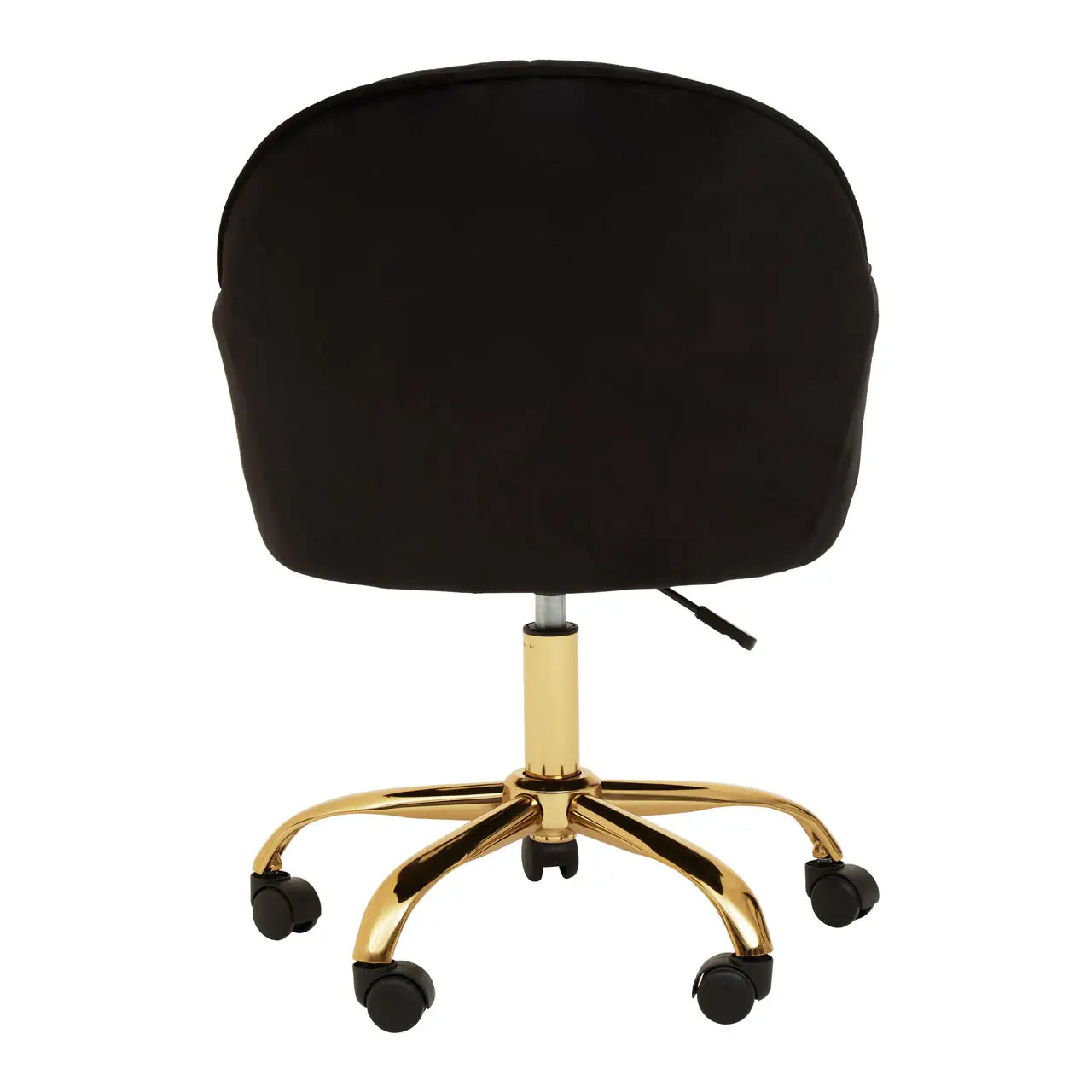 Brent Velvet Home And Office Chair In Black With Gold Base