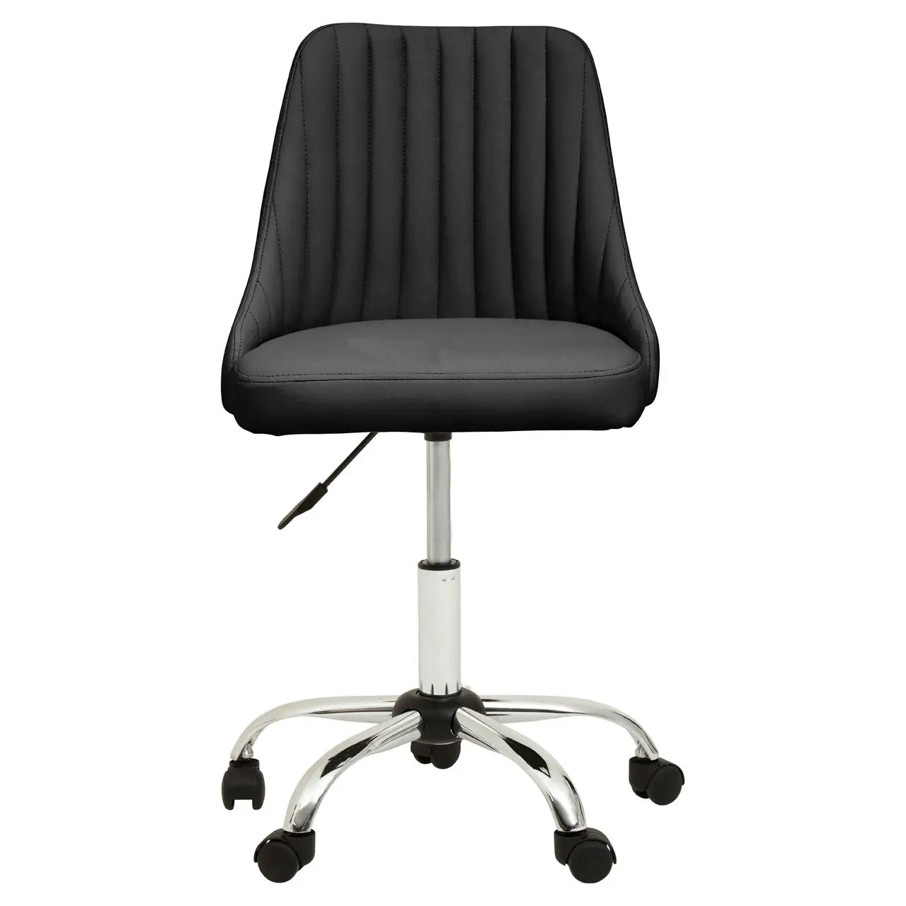 Brent Ribbed Back Faux Leather Home And Office Chair In Black
