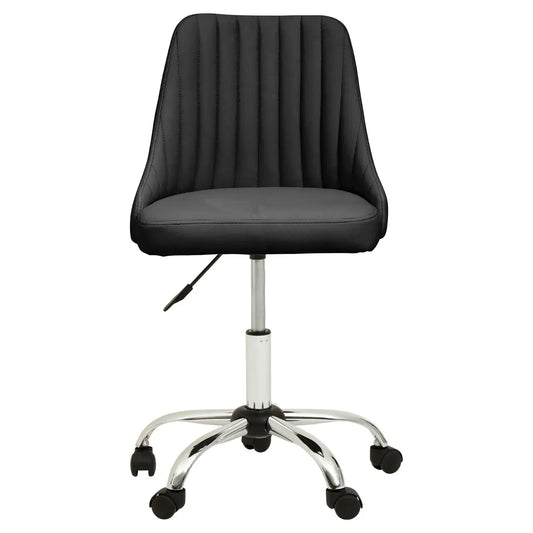 Brent Ribbed Back Faux Leather Home And Office Chair In Black