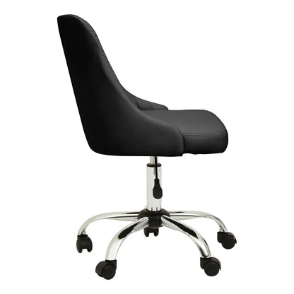 Brent Ribbed Back Faux Leather Home And Office Chair In Black