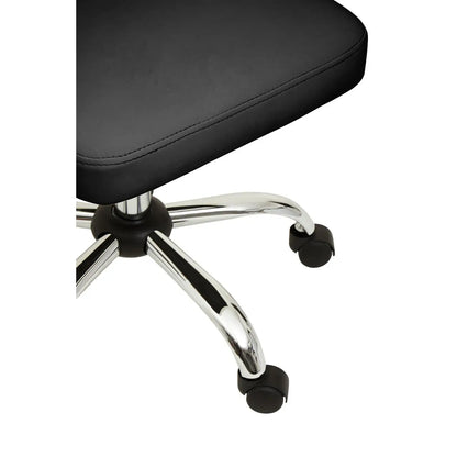 Brent Ribbed Back Faux Leather Home And Office Chair In Black