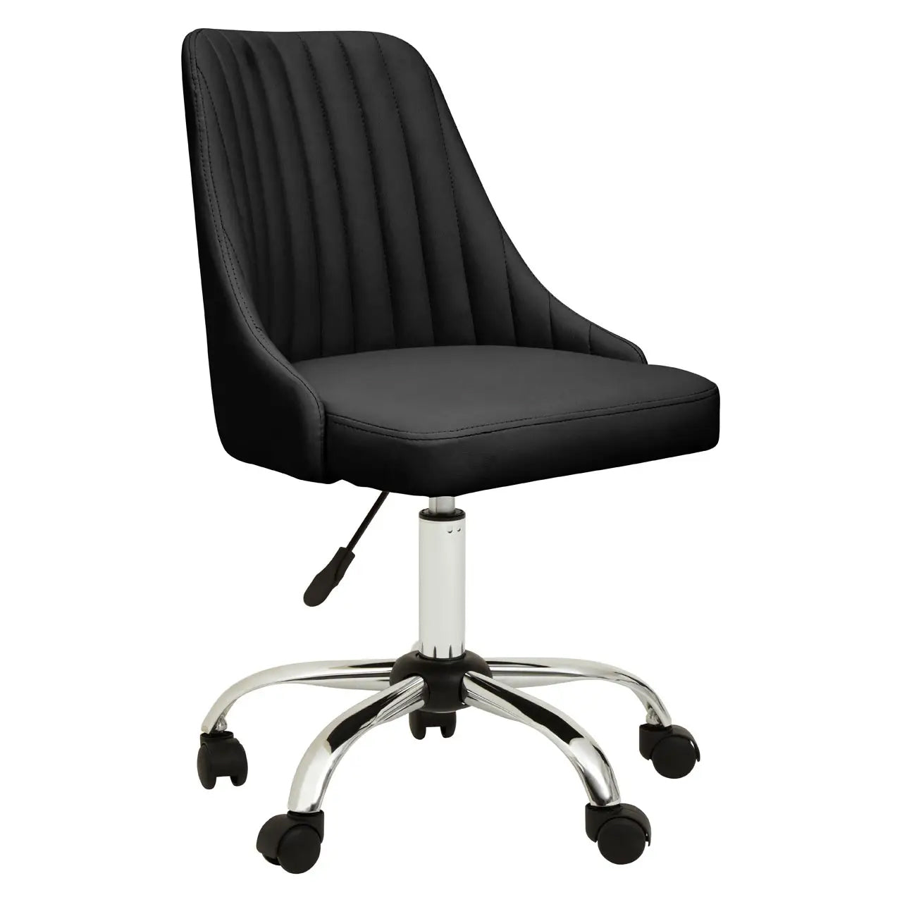 Brent Ribbed Back Faux Leather Home And Office Chair In Black