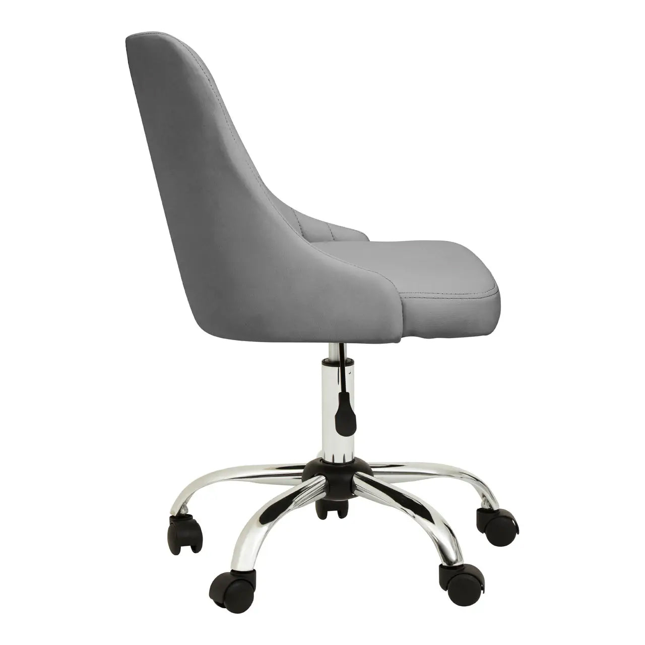 Brent Faux Leather Home And Office Chair In Grey With Chrome Base