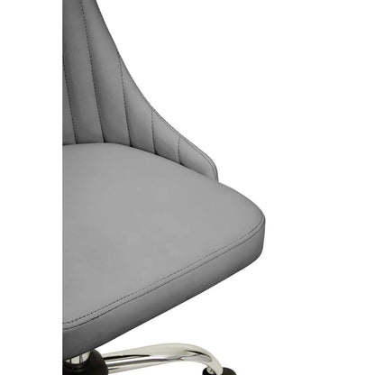 Brent Faux Leather Home And Office Chair In Grey With Chrome Base
