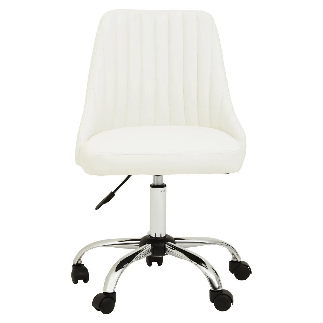 Brent Faux Leather Home And Office Chair In Off White