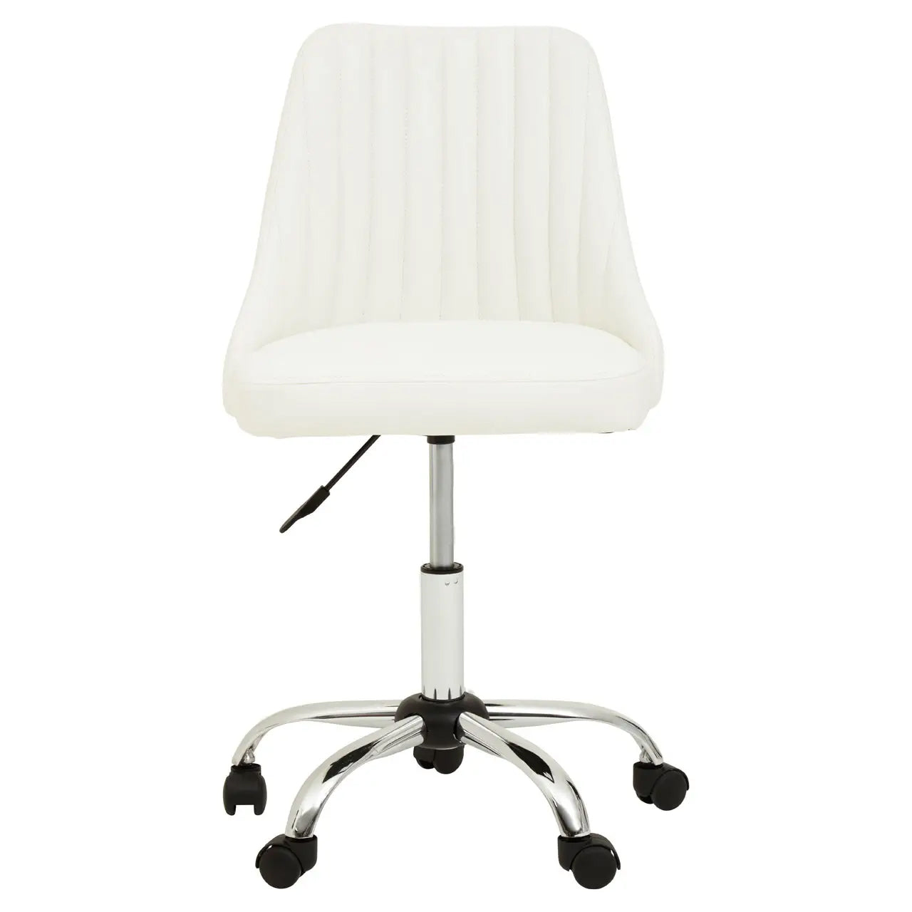 Brent Faux Leather Home And Office Chair In Off White