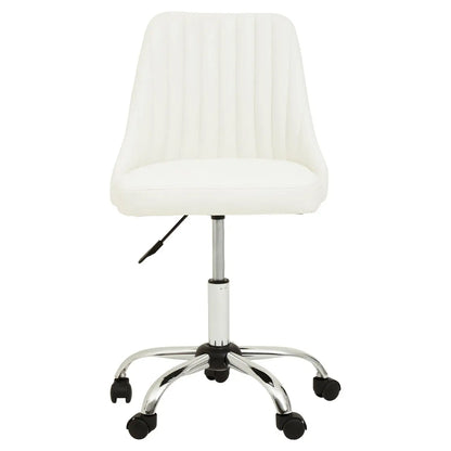Brent Faux Leather Home And Office Chair In Off White