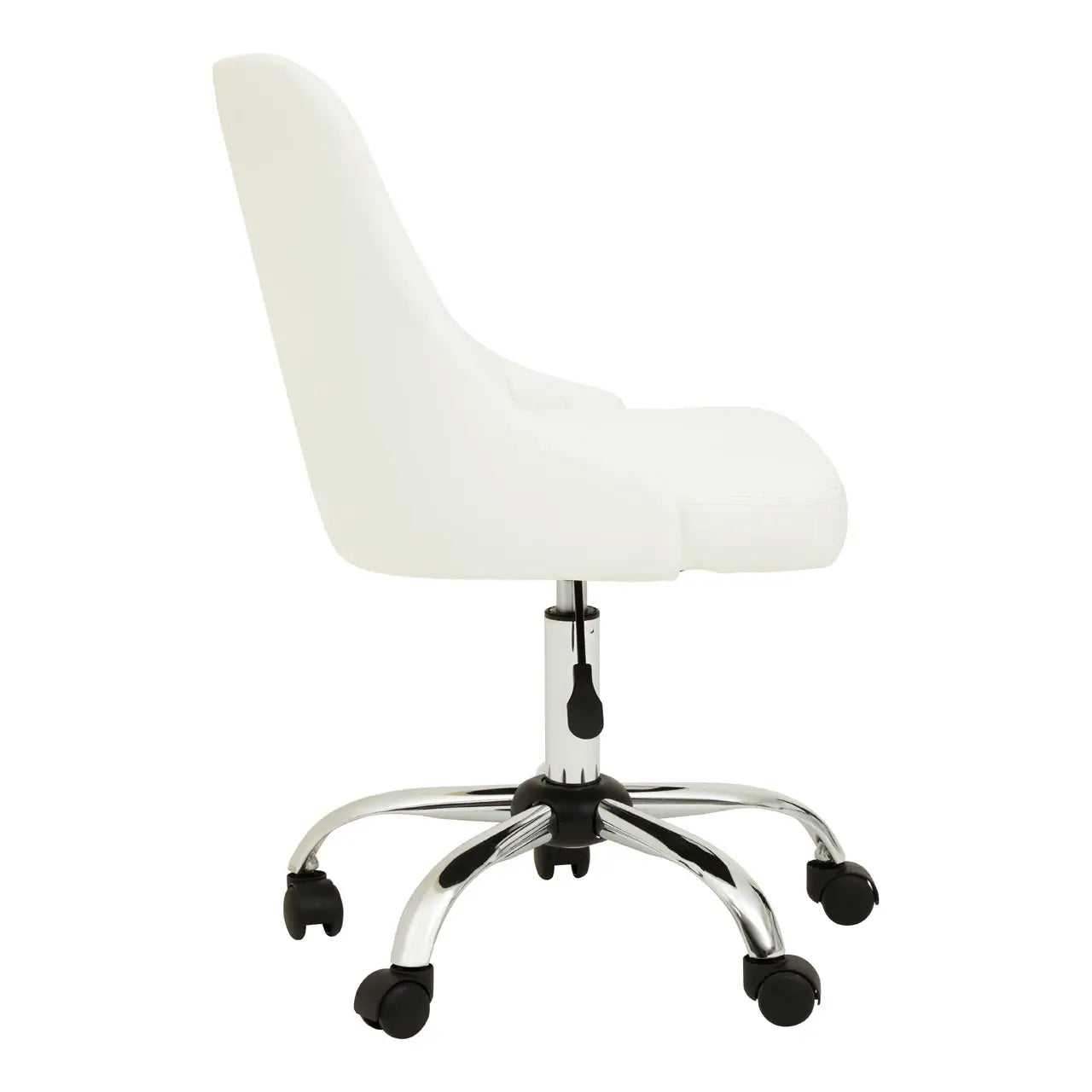 Brent Faux Leather Home And Office Chair In Off White