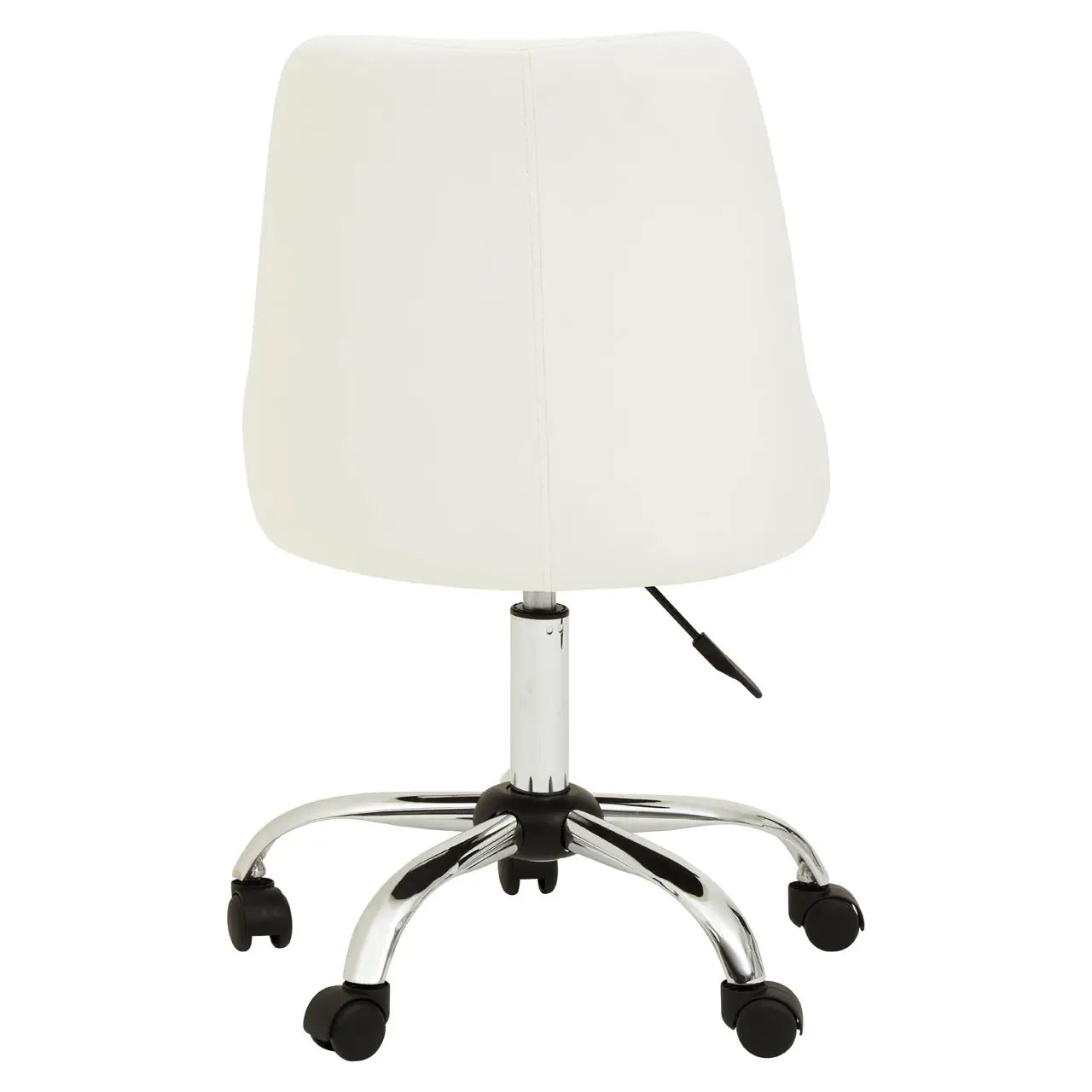 Brent Faux Leather Home And Office Chair In Off White