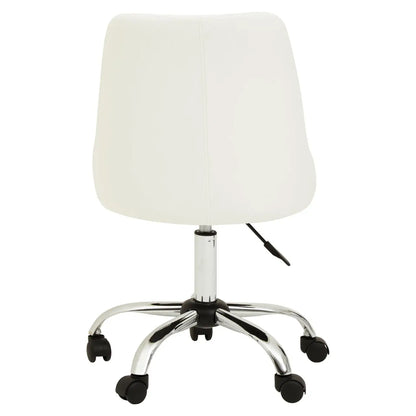 Brent Faux Leather Home And Office Chair In Off White