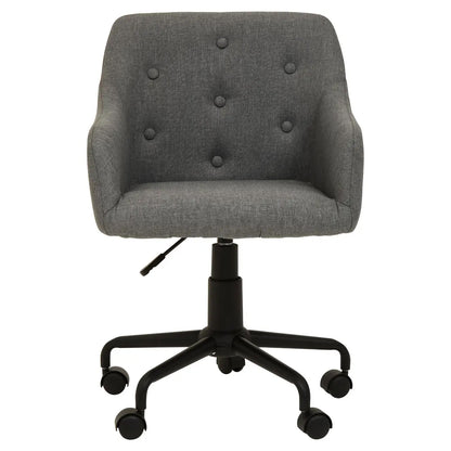 Brent Tufted Fabric Home And Office Chair In Grey With Black Base