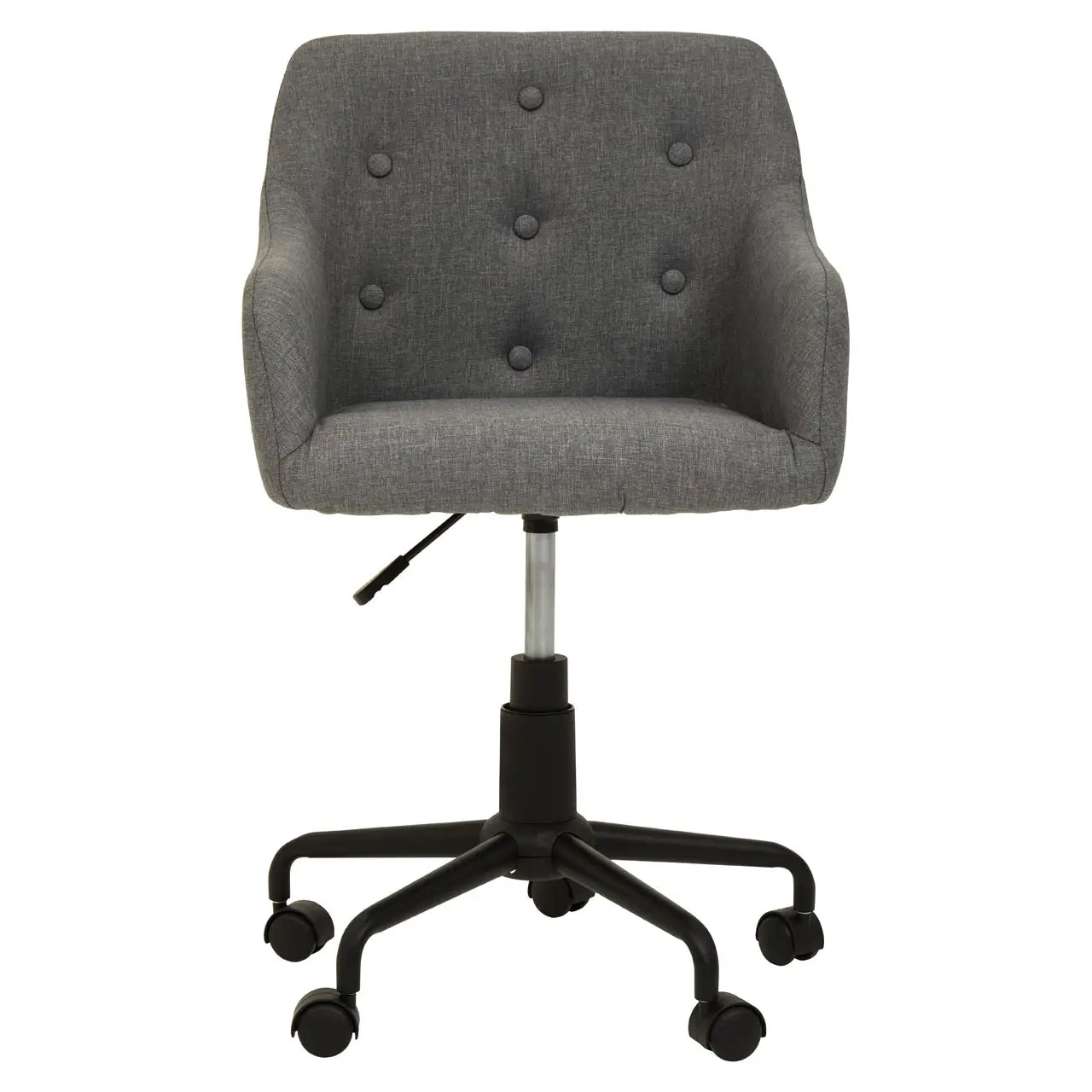 Brent Tufted Fabric Home And Office Chair In Grey With Black Base
