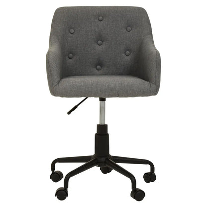 Brent Tufted Fabric Home And Office Chair In Grey With Black Base