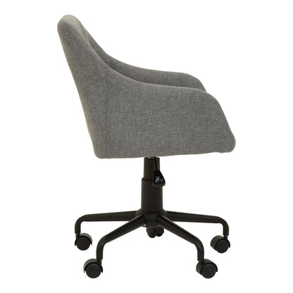 Brent Tufted Fabric Home And Office Chair In Grey With Black Base