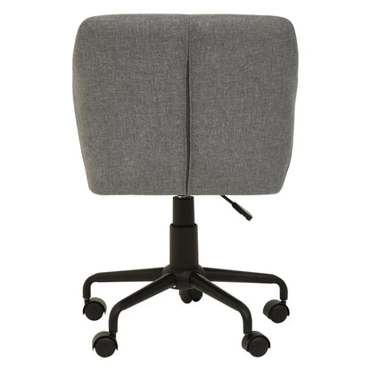 Brent Tufted Fabric Home And Office Chair In Grey With Black Base