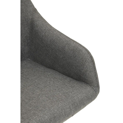 Brent Tufted Fabric Home And Office Chair In Grey With Black Base