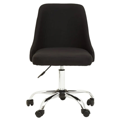 Brent Fabric Home And Office Chair In Black And Chrome