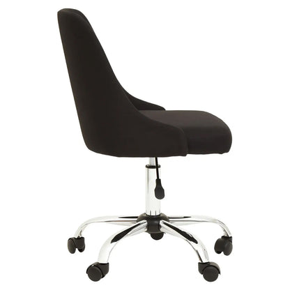 Brent Fabric Home And Office Chair In Black And Chrome