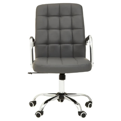 Brent Faux Leather Home And Office Chair In Grey