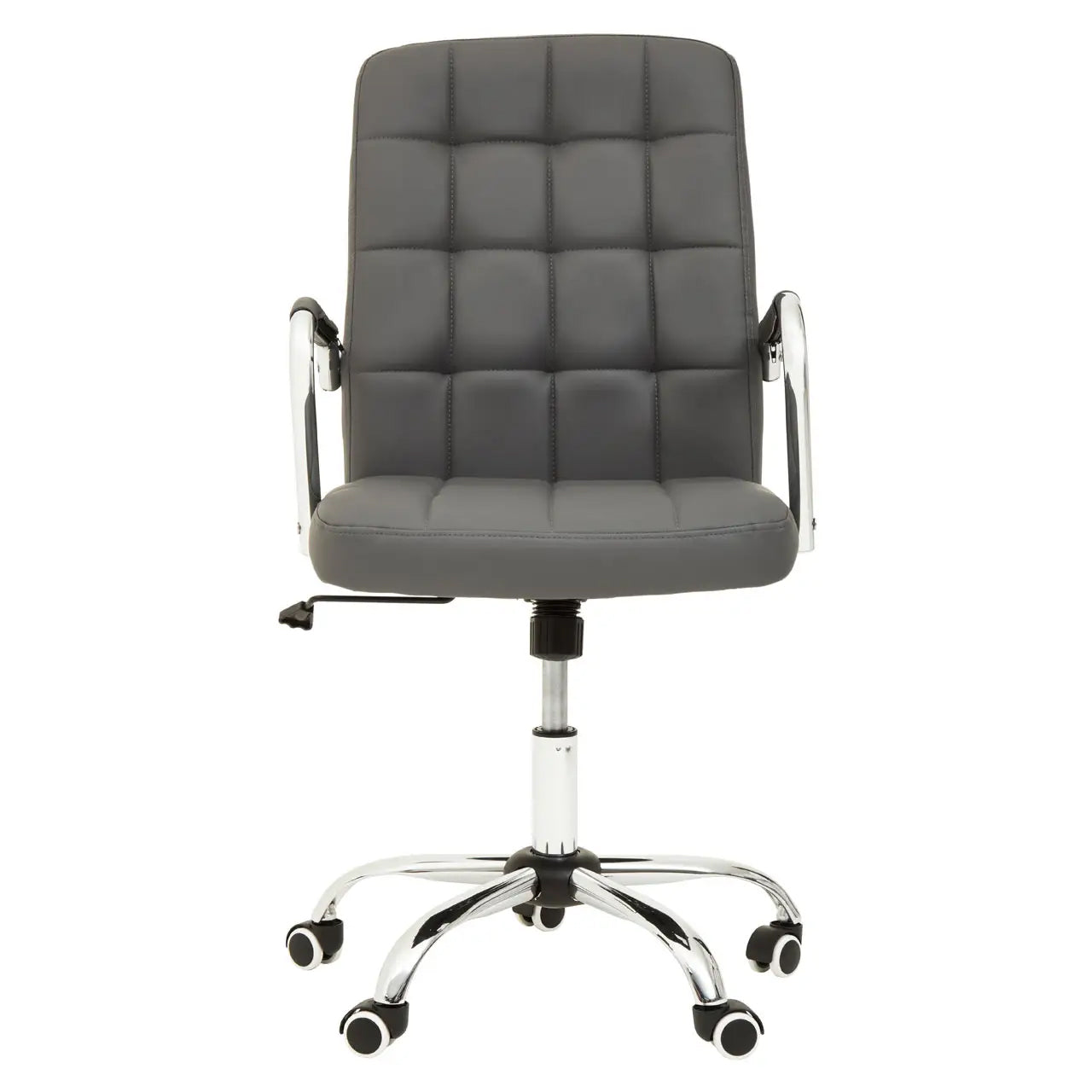 Brent Faux Leather Home And Office Chair In Grey