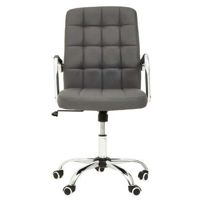 Brent Faux Leather Home And Office Chair In Grey