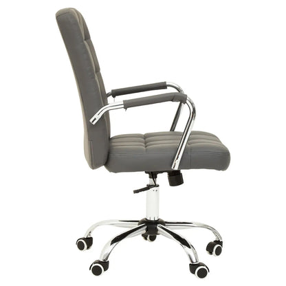 Brent Faux Leather Home And Office Chair In Grey