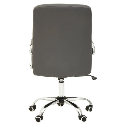 Brent Faux Leather Home And Office Chair In Grey