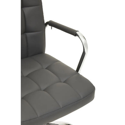 Brent Faux Leather Home And Office Chair In Grey